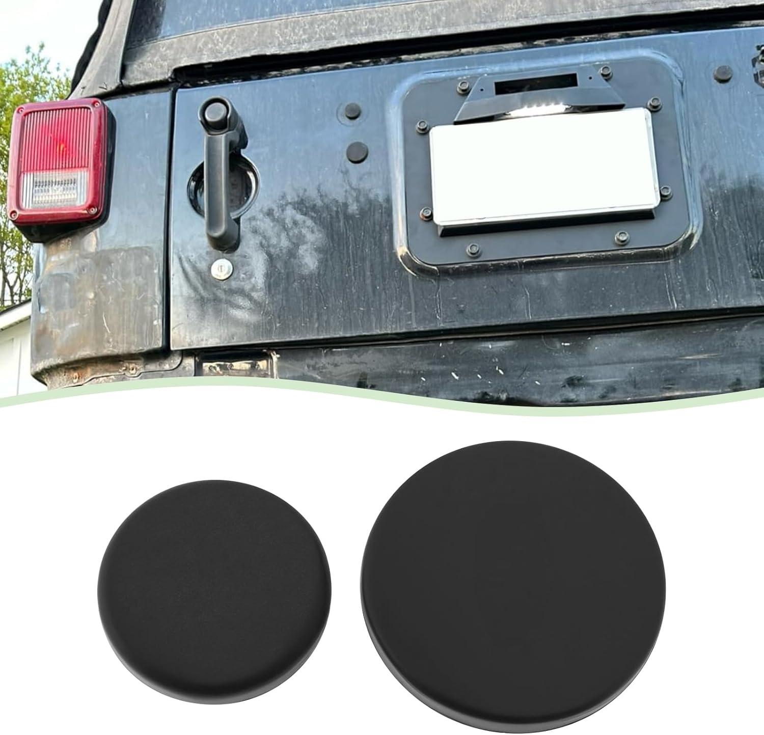 Emsea 6Pcs Replacement Wrangler Tailgate Plugs Compatible with Jeep Wrangler JK Spare Tire Delete Hole Filling Tailgate Rubber Plug image number 2