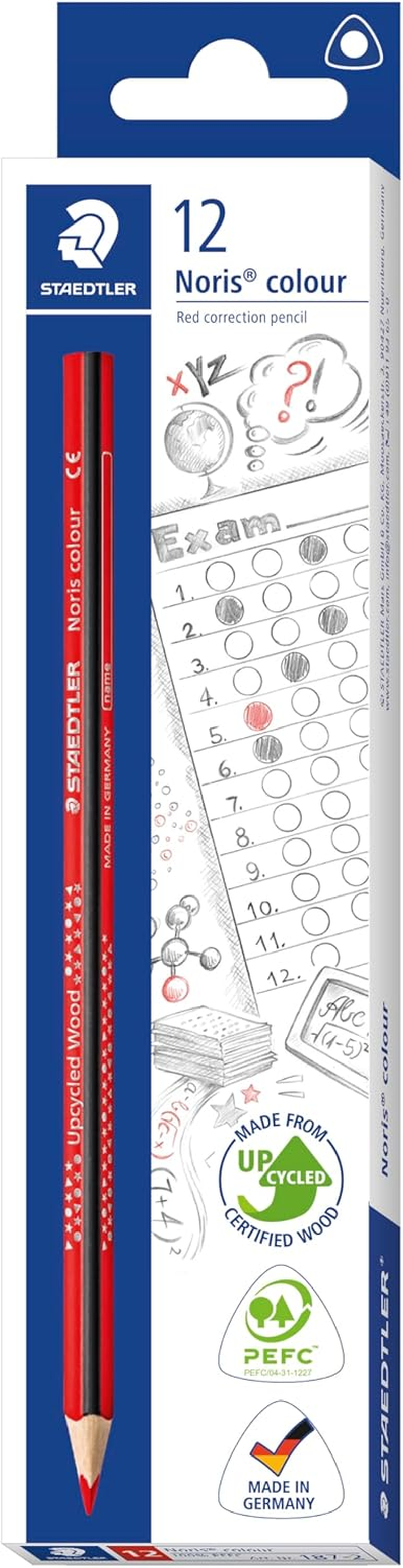 Staedtler Noris Colour Triangular Coloured Pencils, Red (Pack of 12) image number 1