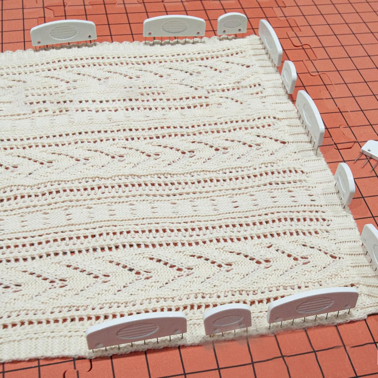 9 Pack Blocking Mats for Knitting and Crochet Project, Extra Thick Knitting Blocking Mat with Grid Lines, Knitting Mats Brick Red Interlocking Foam Blocking Board for Crochet image number 1