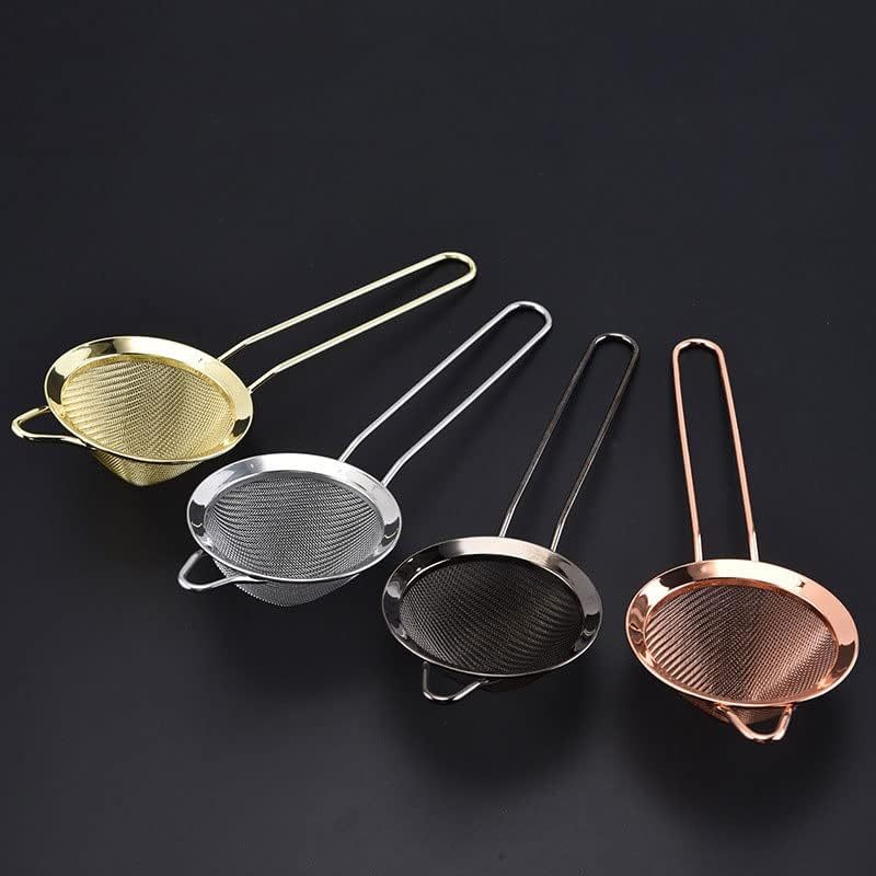 Cocktail Strainer, Stainless Steel Fine Mesh Filter Bartender Conical Colander Bar Accessories for Tea, Juice and Coffee - Silver - Black image number 6