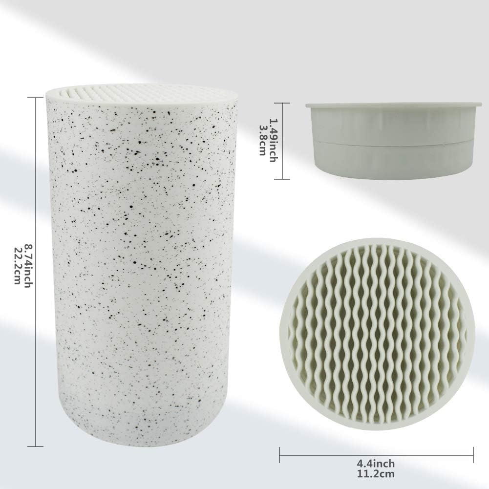 Universal Blade Holder, Multifunctional Knife Rack, PP Resin round Knife Holder, Uniquely Designed Protective Knife Slots, Removable for Easy Cleaning (White Snowflake Dots) image number 6