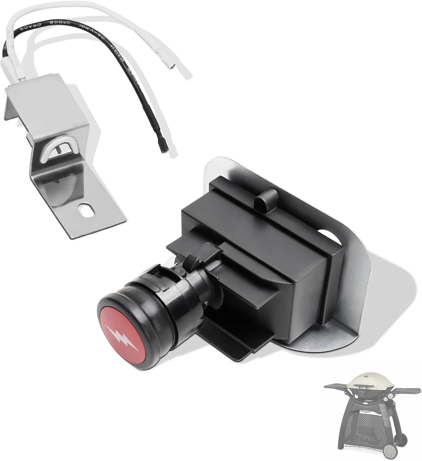 63788 Grill Igniter Kit for Weber Q3200 Q320 Gas Grill Igniter Replacement Parts, Electronic Push Starter Ignition Kit for Weber Q3200 Q320 Portable Grill Starter Replacement Parts 57067001 image number 1