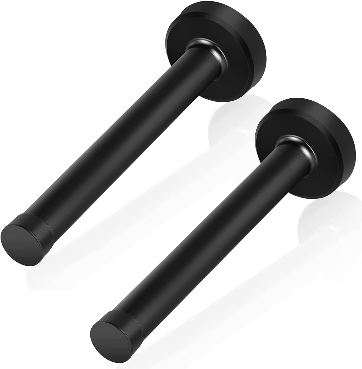 KOLAKO Door Stops, 6 Inch Door Stopper, Wall Mount, Brushed Stainless Steel Extra Long Doorstops with Sound Dampening Rubber Tip Bumper Modern Black Long Doors Stoppers for Bottom of Doors