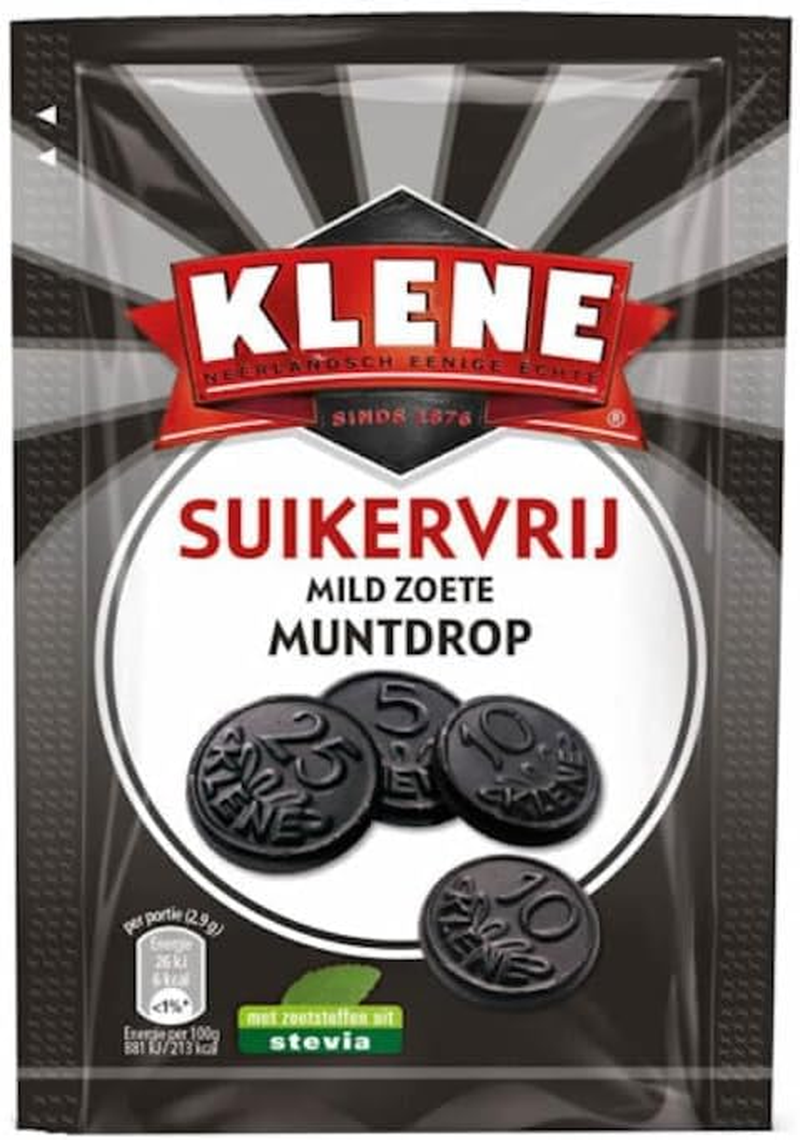 Klene Licorice Coins SUGAR FREE 100G / Suikervskij Mild Zoete Muntdrop