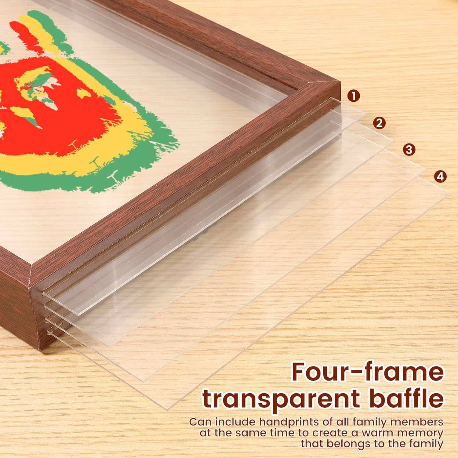 DIY Handprint Kit Baby Handprint and Footprint Keepsake Frame Set DIY Craft Frame with Acrylic Paint for Present image number 2