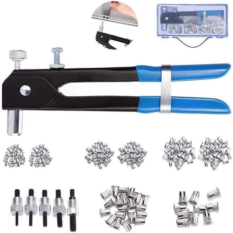 Tootoo 107X Riveter Nut Nutsert Tool Rivnut Gun Wrench Nuts Riveting Kit Mandrels M3-M8 image number 5