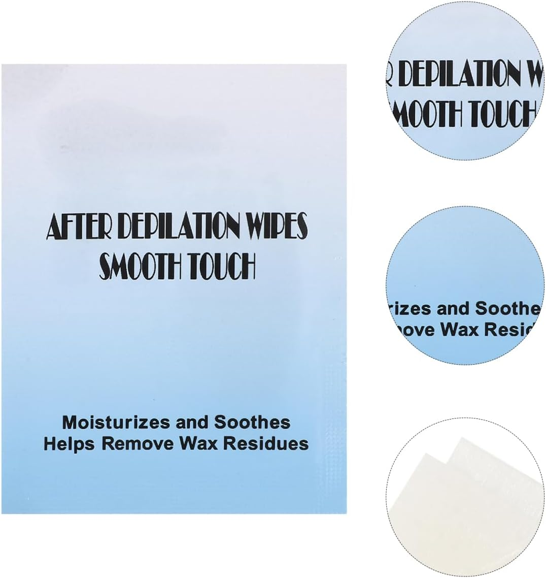 TOVINANNA 20Pcs Wax Remover Wipes Reduces Redness Removes Residue Body Facia Post Waxing Treatment image number 3