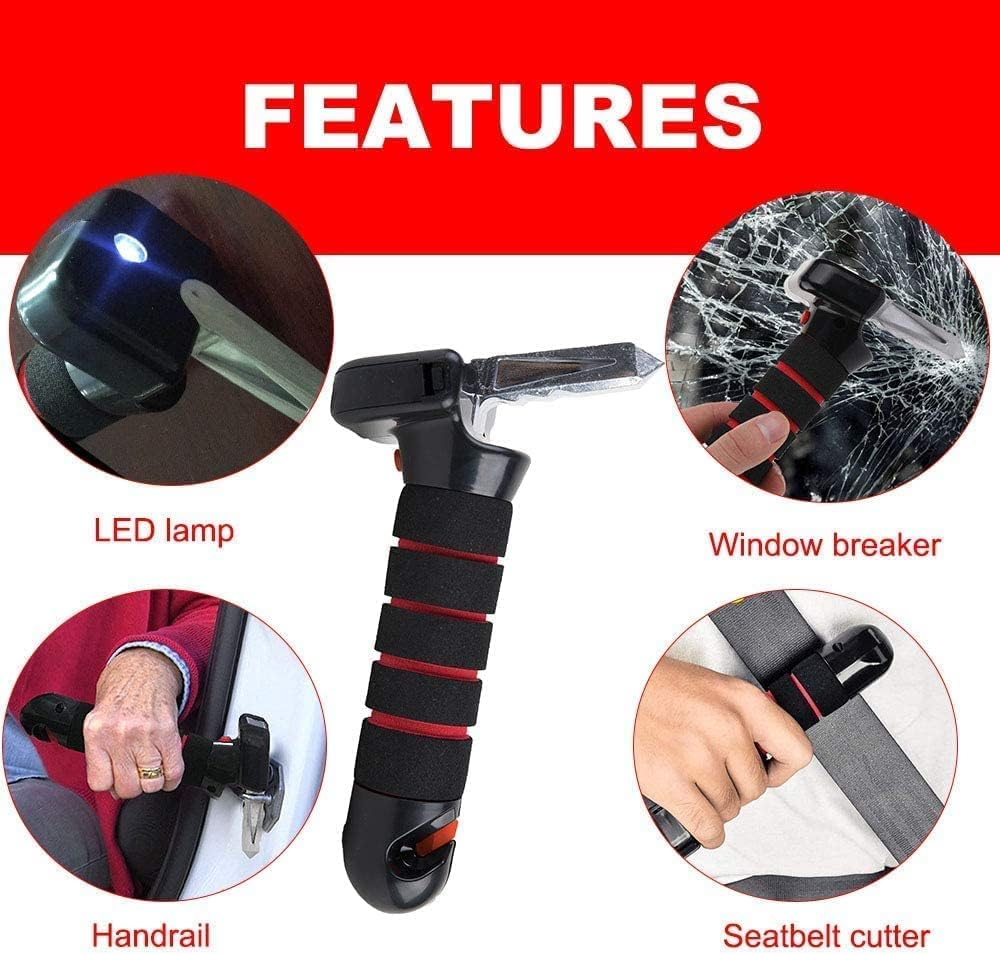 3 in 1 Car Assist Handle for Elderly, Portable Vehicle Support Handle, Auto Cane Grab Bar with Seatbelt Cutter, Window Breaker for Car, Gifts for the Elderly (Blue) image number 3