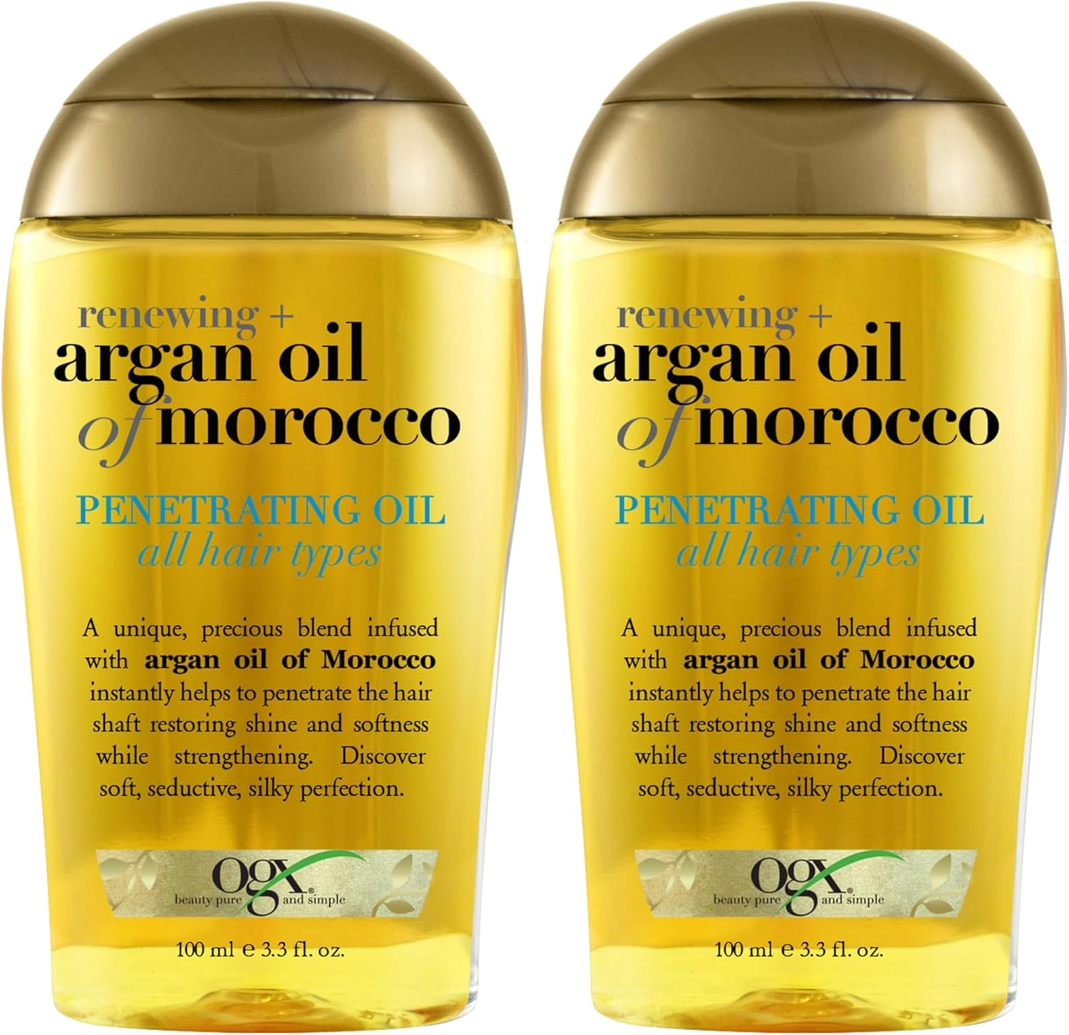 Ogx Renewing + Hydrating & Shine Argan Oil of Morocco Penetrating Hair Oil for Dry & Heat Styled Hair 100Ml|Moisturize,Revive & Create Softness &Strength (Pack of 2) image number 6