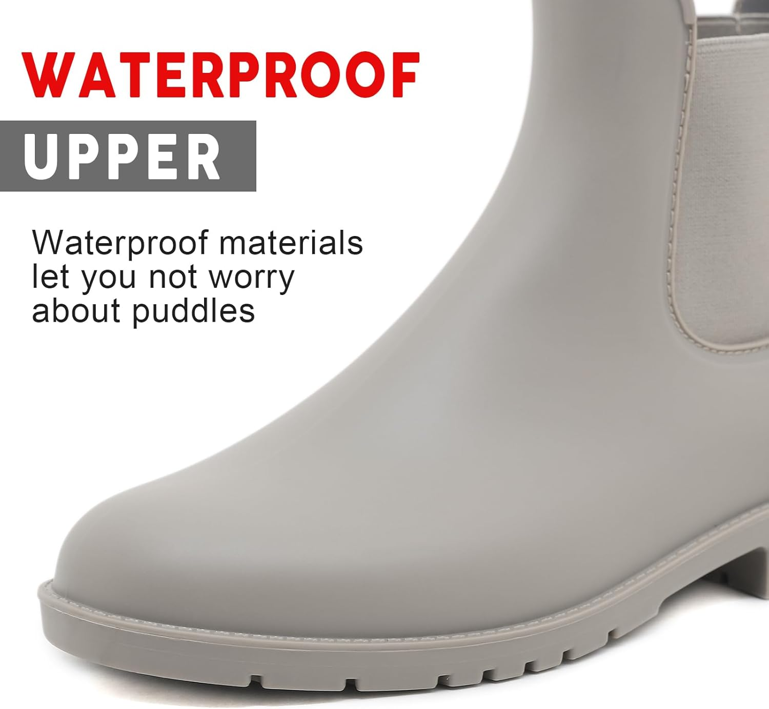 Acfoda Unisex Adult Waterproof Wellington Boots with Block Heel, Size 35-43 image number 6