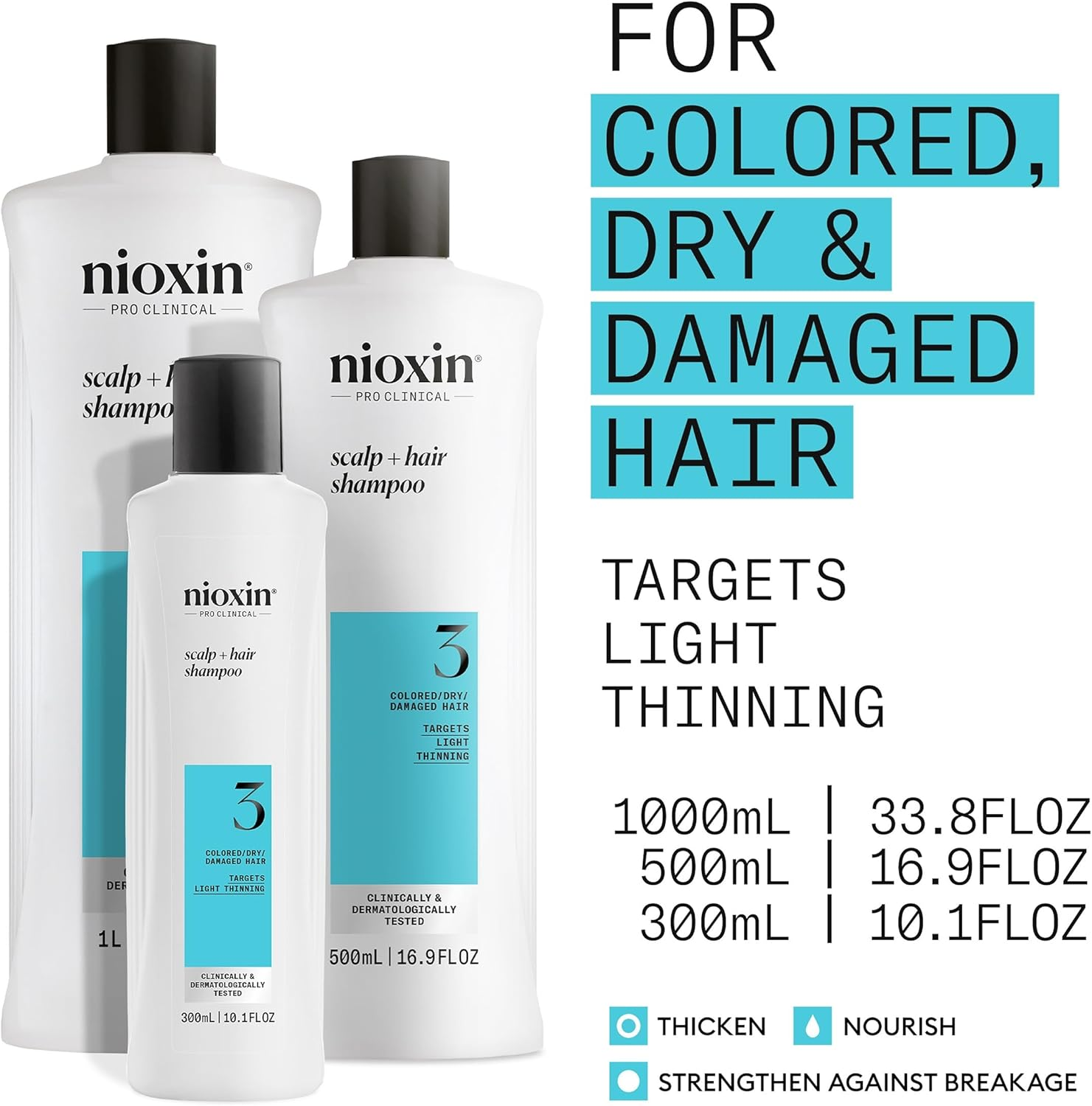 Nioxin Derma Purifying System 3 Cleanser Shampoo (Colored Hair, Light Thinning, Color Safe) 500Ml image number 5