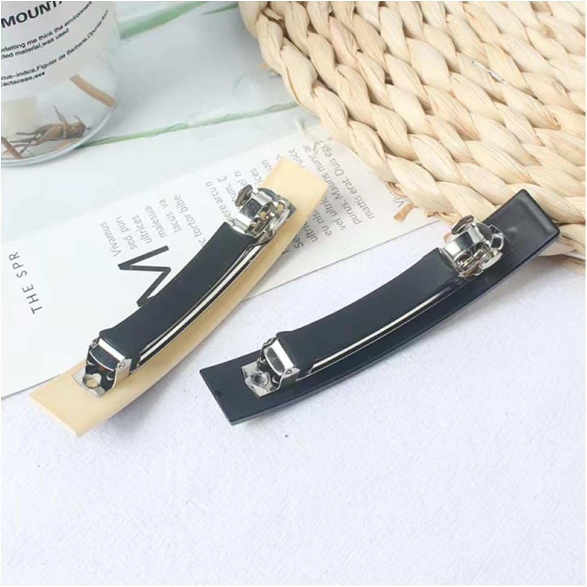 Jjiaolinin Rectangular Hair Clips, Pack of 2 French Hair Clips, Women'S Classic Hair Clip, Automatic Classic Hair Clips for Fine and Medium Thick Hair, Vintage Hair Accessories for Women image number 3