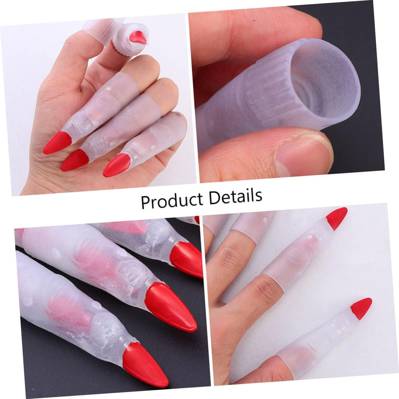 EPIGEIST 50Pcs Witch Finger Nails Horror Fake Nails for Halloween Pranks Scary Costume Accessories for Parties and Role-Playing Events