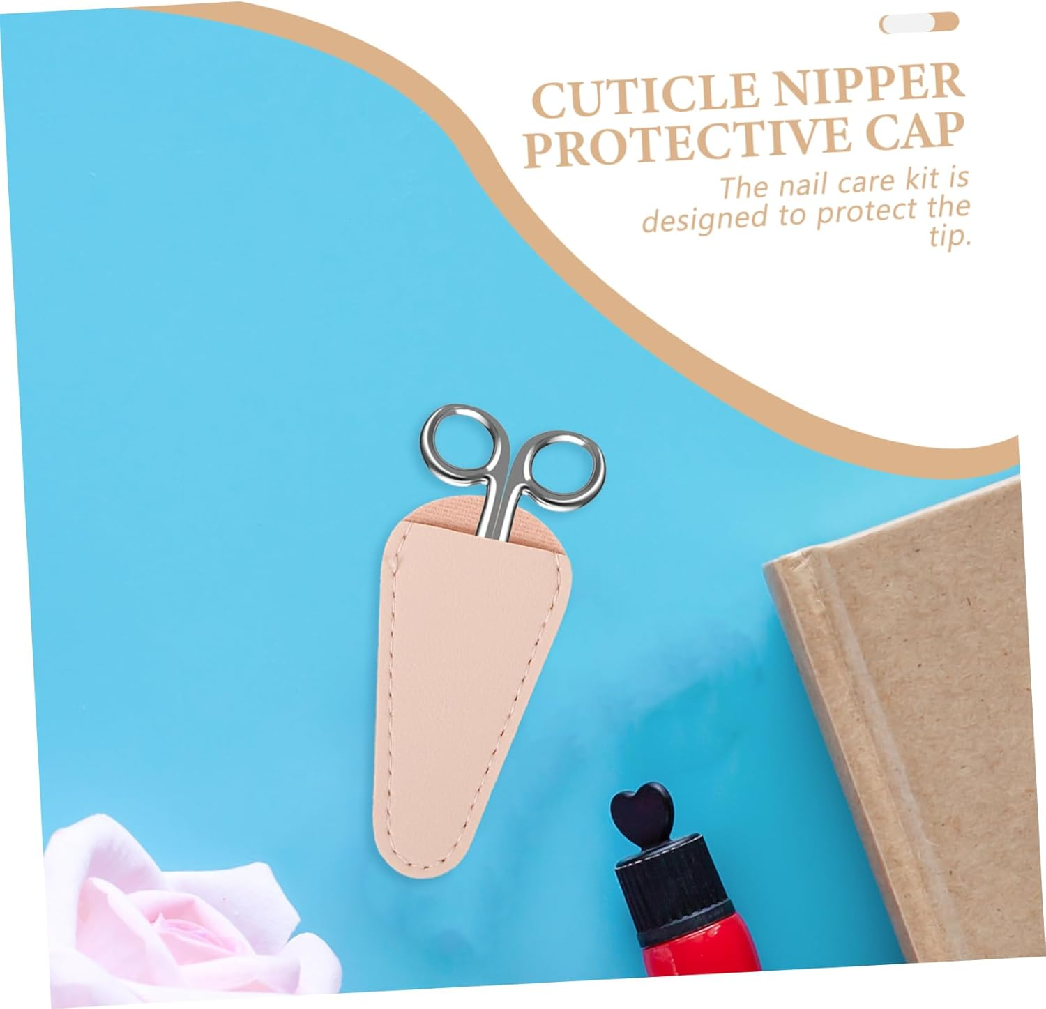 LOLIPPYY 4Pcs Cuticle Scissor Protective Covers Soft PU Leather Manicure Tool Protectors for Nipper and Tweezers Compact Nail Care Accessories for Home and Salon Use image number 1