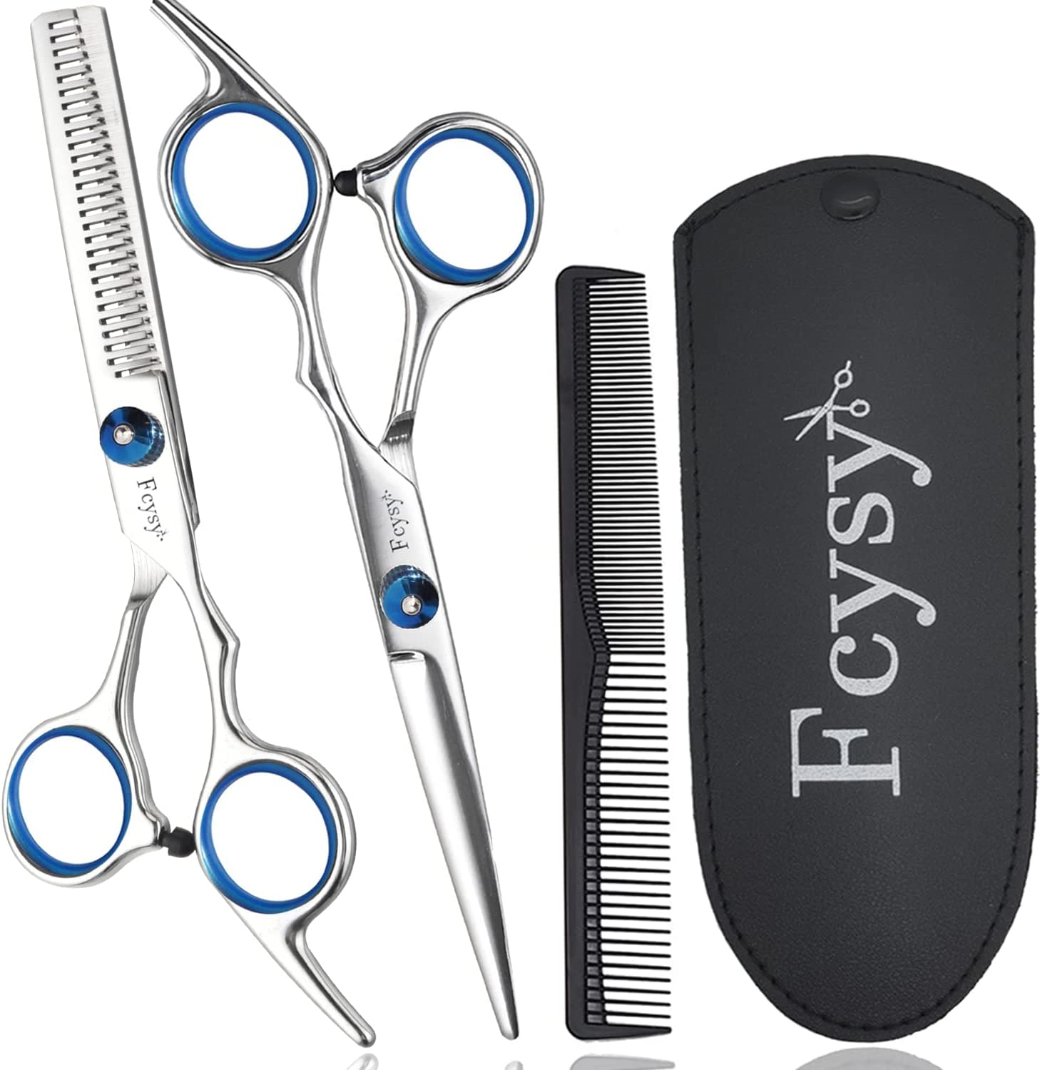Thinning Shears for Hair Cutting, Fcysy 6 Inches Hair Thinning Scissors Texturizing Shears Layering Scissors with Comb Set Hair Cutting Kit, Hair Sheers Blending Scissor Hair Thinner for Dog Women Men image number 4