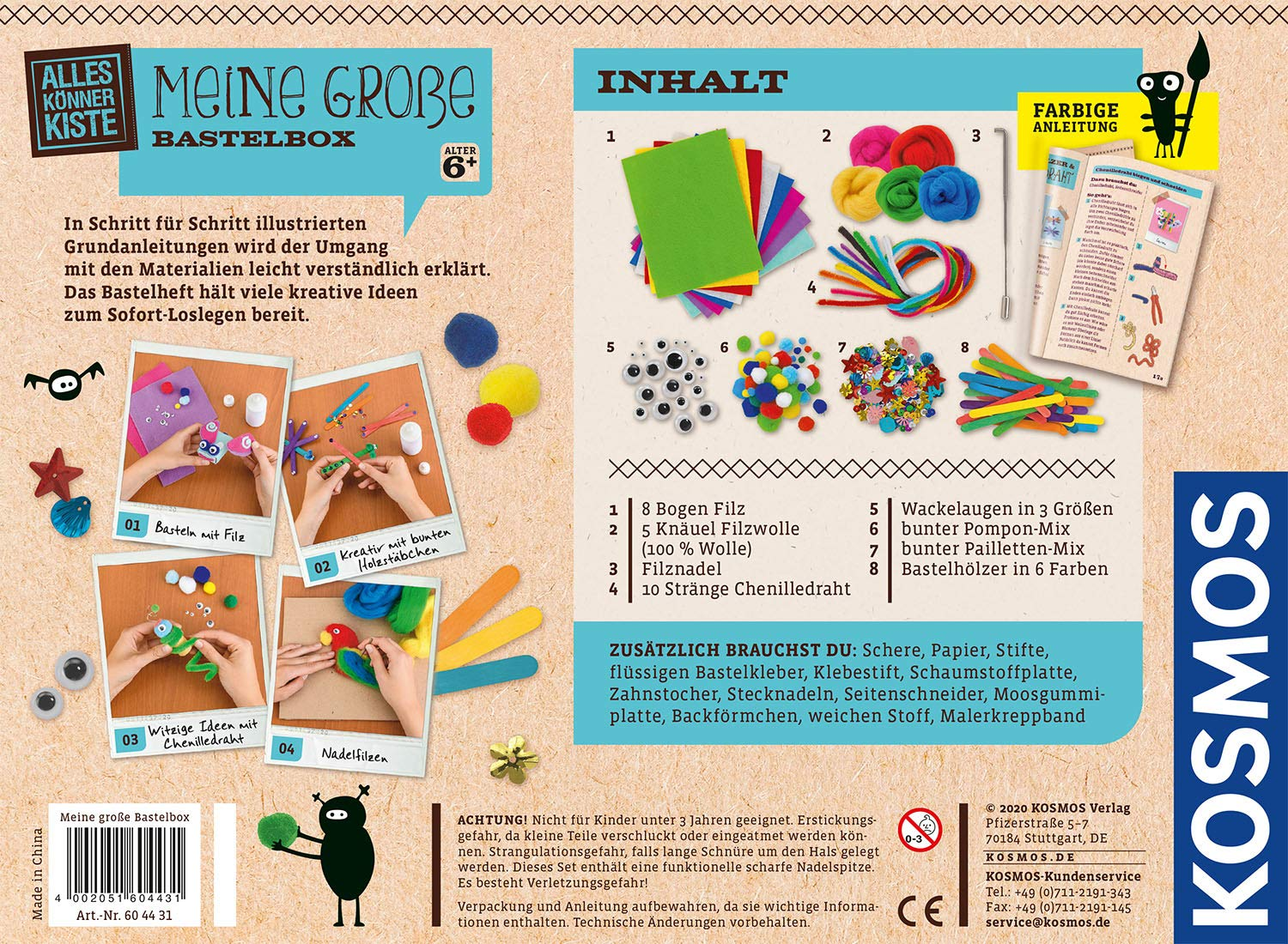 Kosmos 604431 Allesk&ouml;nnerkiste My Large Craft Box, Craft Set, Craft Sets for Children, Craft Material, Craft Accessories, Craft Supplies, Crafts for Children from 6 Years image number 5