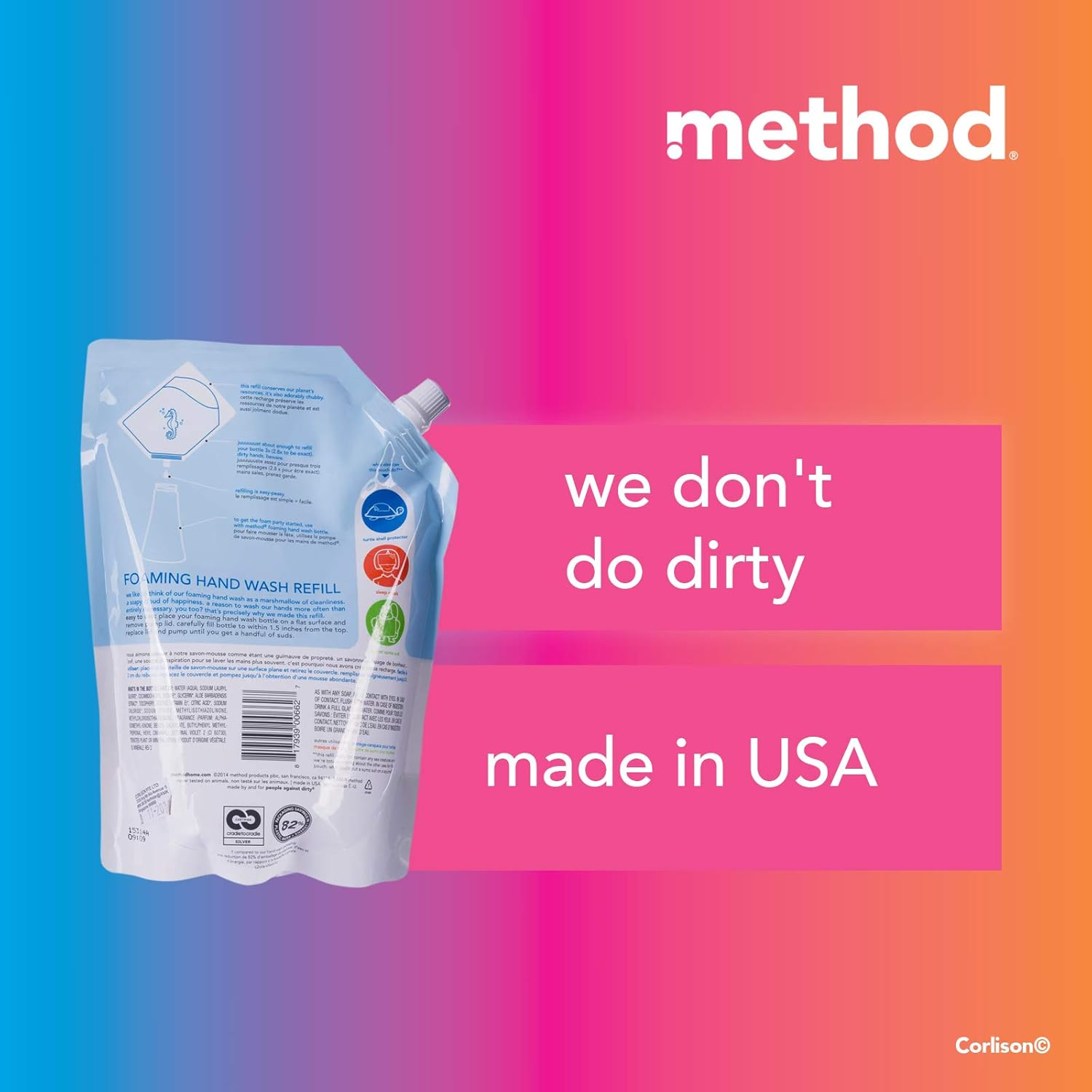 Method Foaming Hand Wash Refill, Sweet Water Fragrance Hand Soap, 828 Ml image number 2