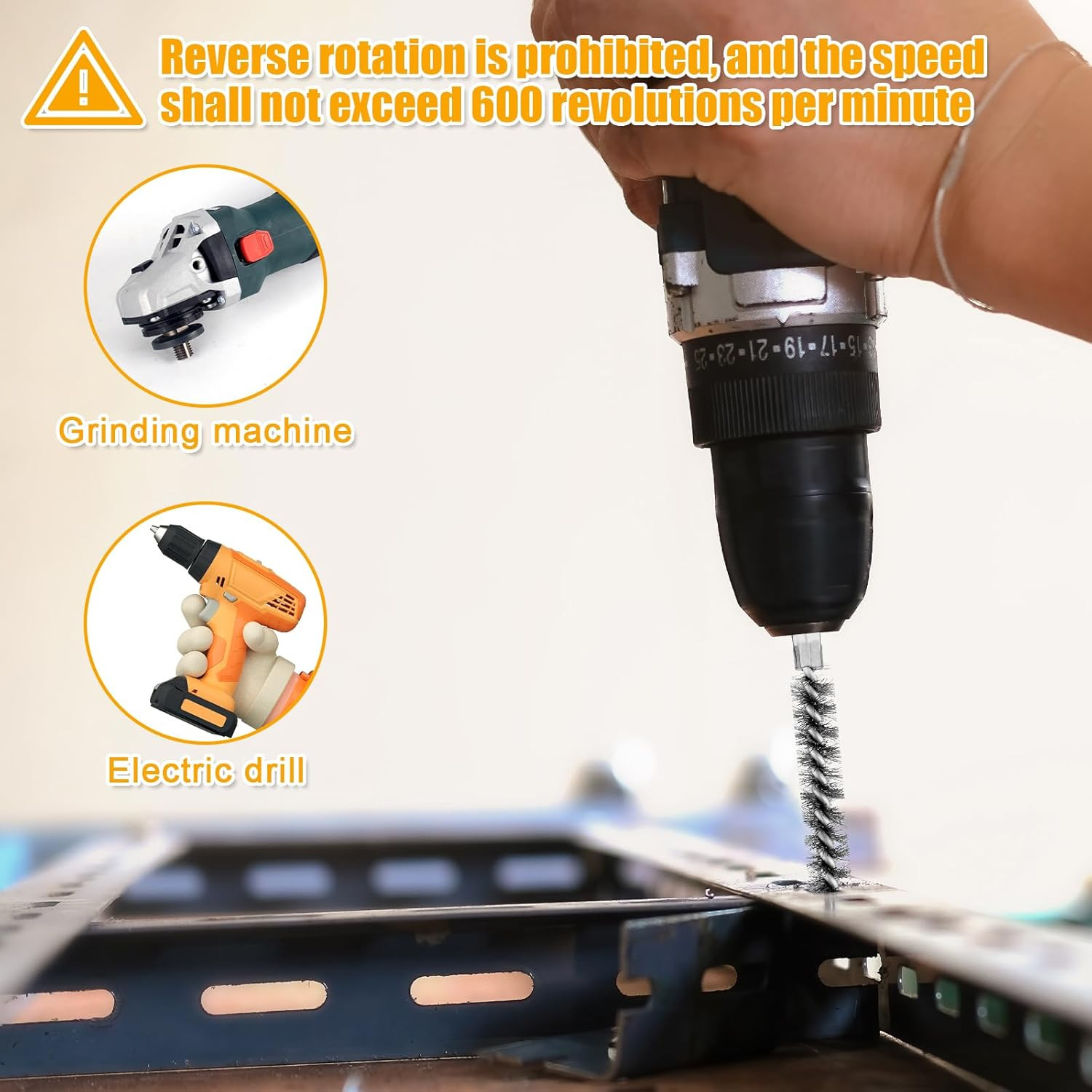 10Pcs Stainless Steel Wire Bore Brushes, Wire Brush for Drill for Cleaning with 1/4 Inch Hex Shank Pipe Cleaning Brush Copper Pipe Cleaner Twisted Wire Brush for Power Drill Die Grinders image number 6