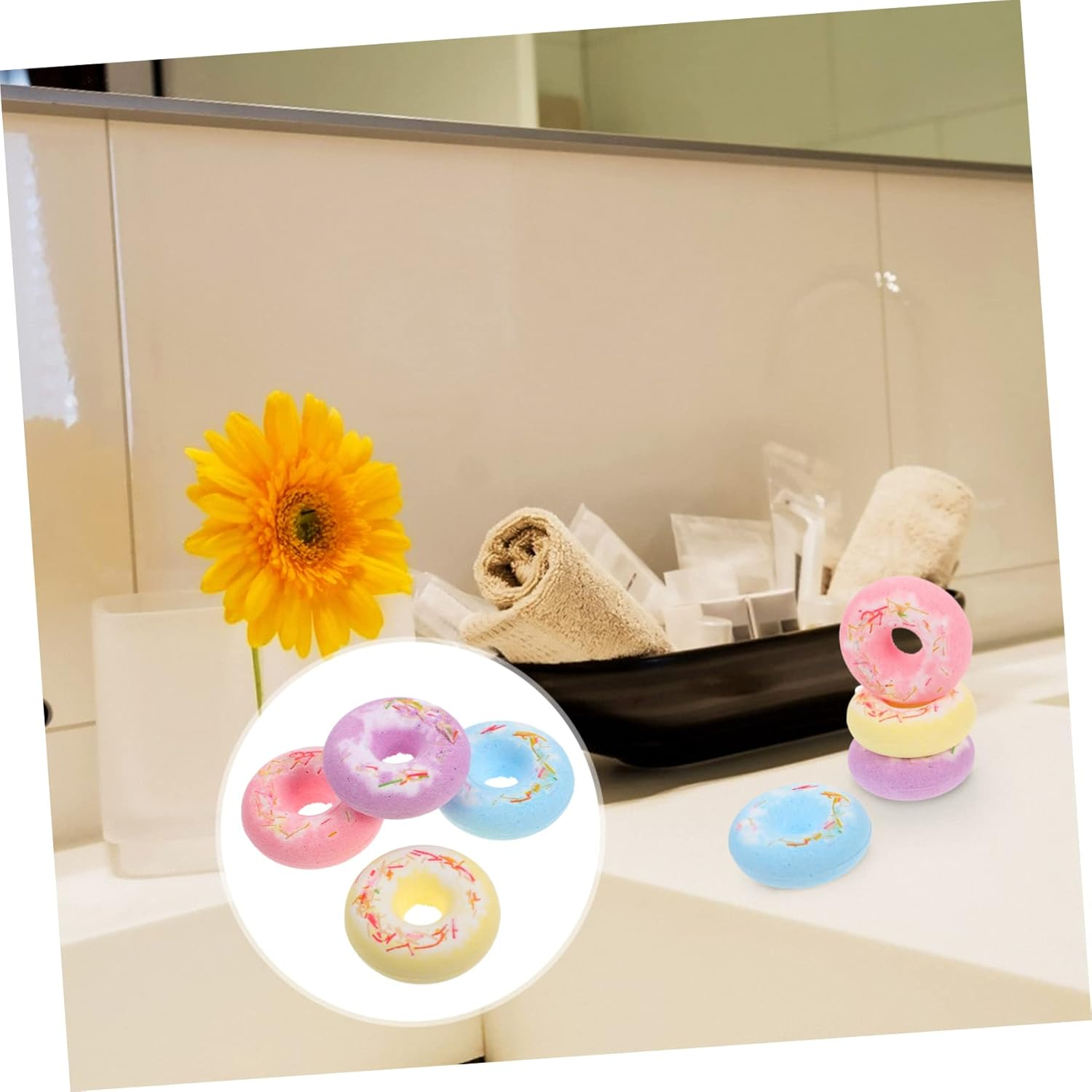 PLAFOPE 4 Pack Bath Salt Cake Shape Bath Experience for Relaxation Random Color image number 6