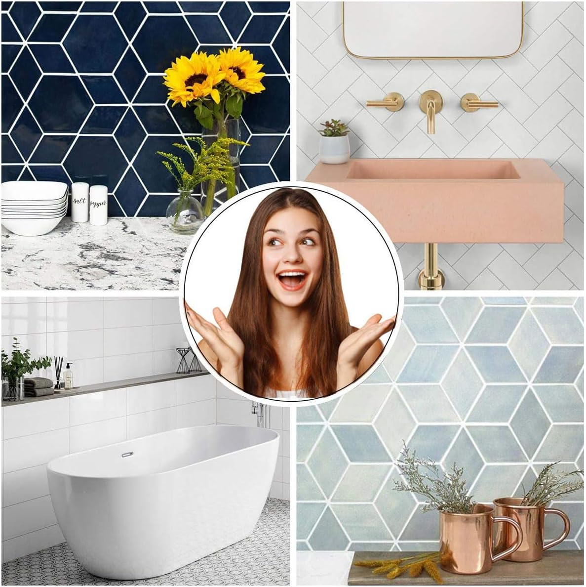 Grout Pen White, Tile Grout Pen, Pack of 3 Joint Pen, Joint Repair Pen, Waterproof Grout Pen, Repair Pen for Tiles, Wall, Floor Tile Grout, Kitchen, with 1 Roll of Masking Tape image number 1