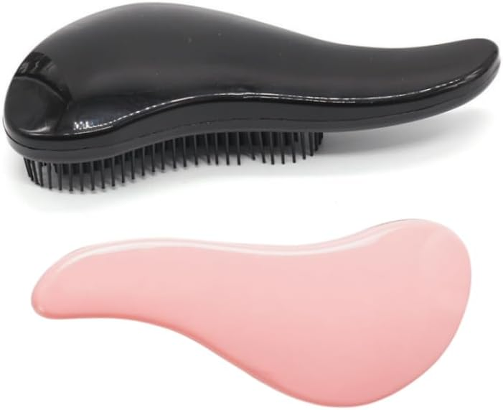 Changyeah Hair Brush without Pulling, 2 Pieces Hair Loss Dry and Wet Hair for Girls and Boys, Hair without Strips, Cut Hair, the Perfect Brush for Curls, Long (Pink, Black)