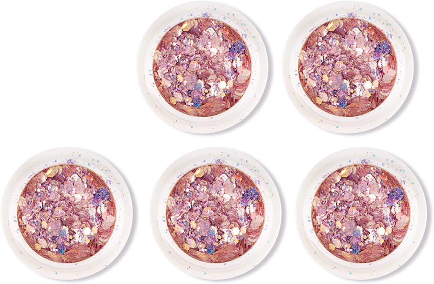 5 Boxes Nail Accessories Nail Sequins Flash Nail Powder Chunky Glitter