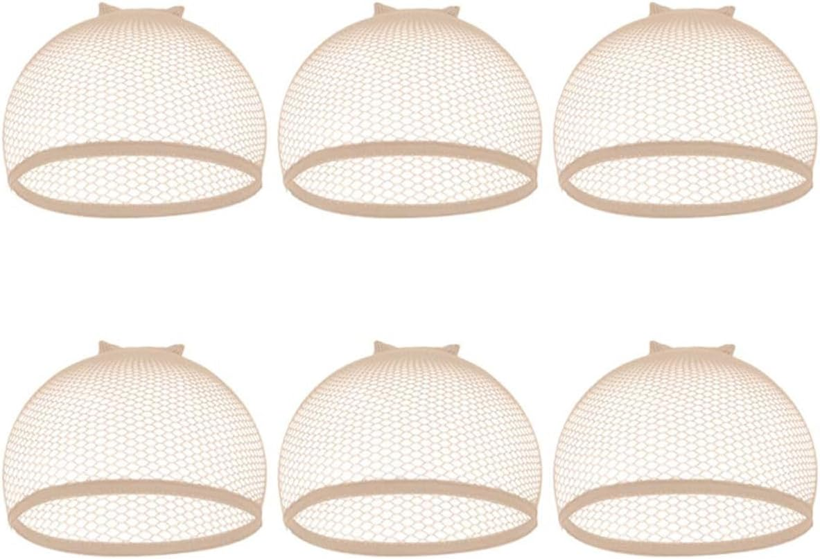 AORHOFJ Hair Net for Wigs, Wig Cap, 6 Piece Wig Cap Set, Nylon Wig Caps, Wig Caps, Wig Net, Undercap, Stretchable, Elastic, Breathable, Beige, Hair Net for Wigs, Wig Accessories image number 1