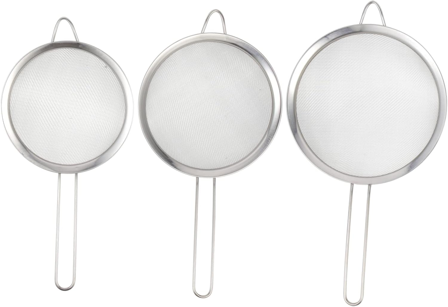 GRIRIW 3Pcs High Efficiency Stainless Steel Colander Fine Mesh Sieve for Flour Sifting Kitchen Accessory image number 1