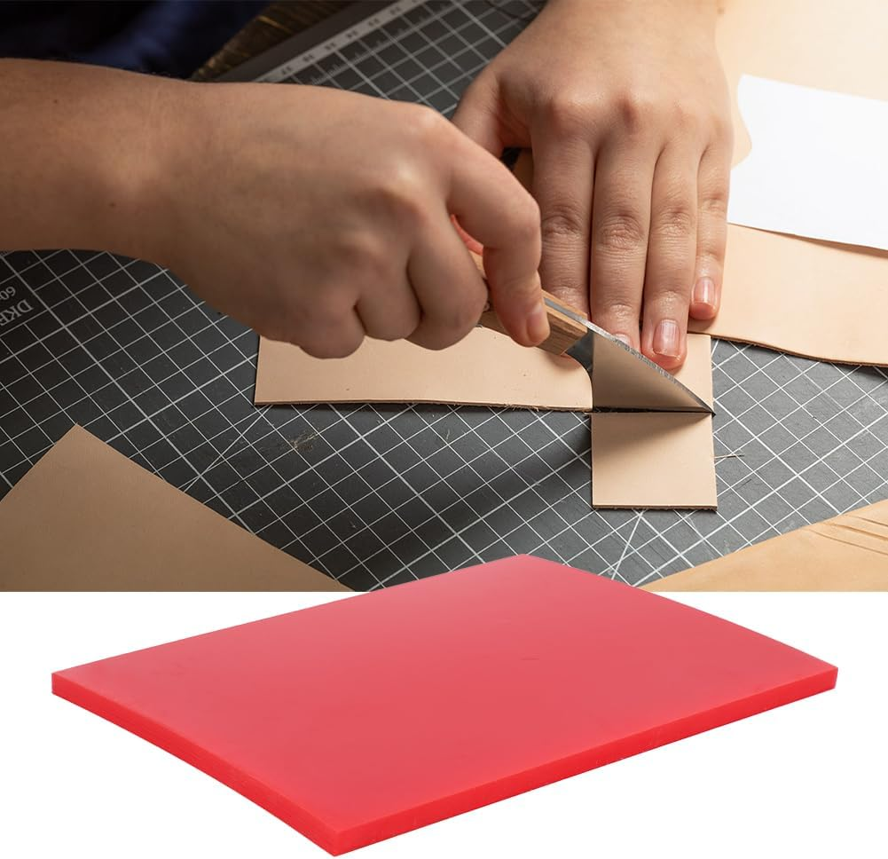 Leather Craft Punching Pad, Stamping Mute Board Mat, Thick Handmade Leather Craft Tools Protection Mat, Shock Absorbing Pad for DIY Cutting, Hole Punch, Sewing, Stamping, 200 X 150 X 9Mm Red image number 6