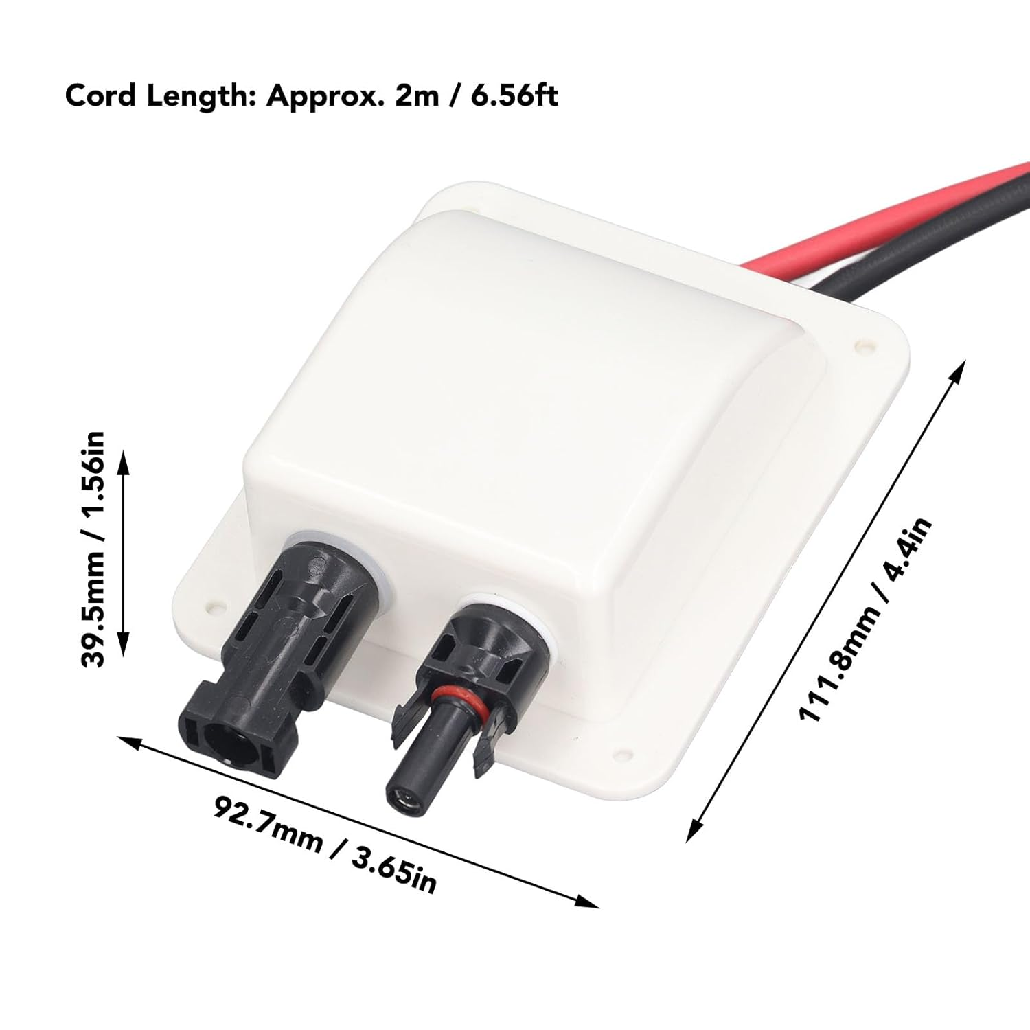 Solar Cable Entry Gland with 2M 10AWG Solar Extension Cable,Through Rv Roof Solar Entry Housing for Waterproof Solar Junction Box on Rv,Boat,Van