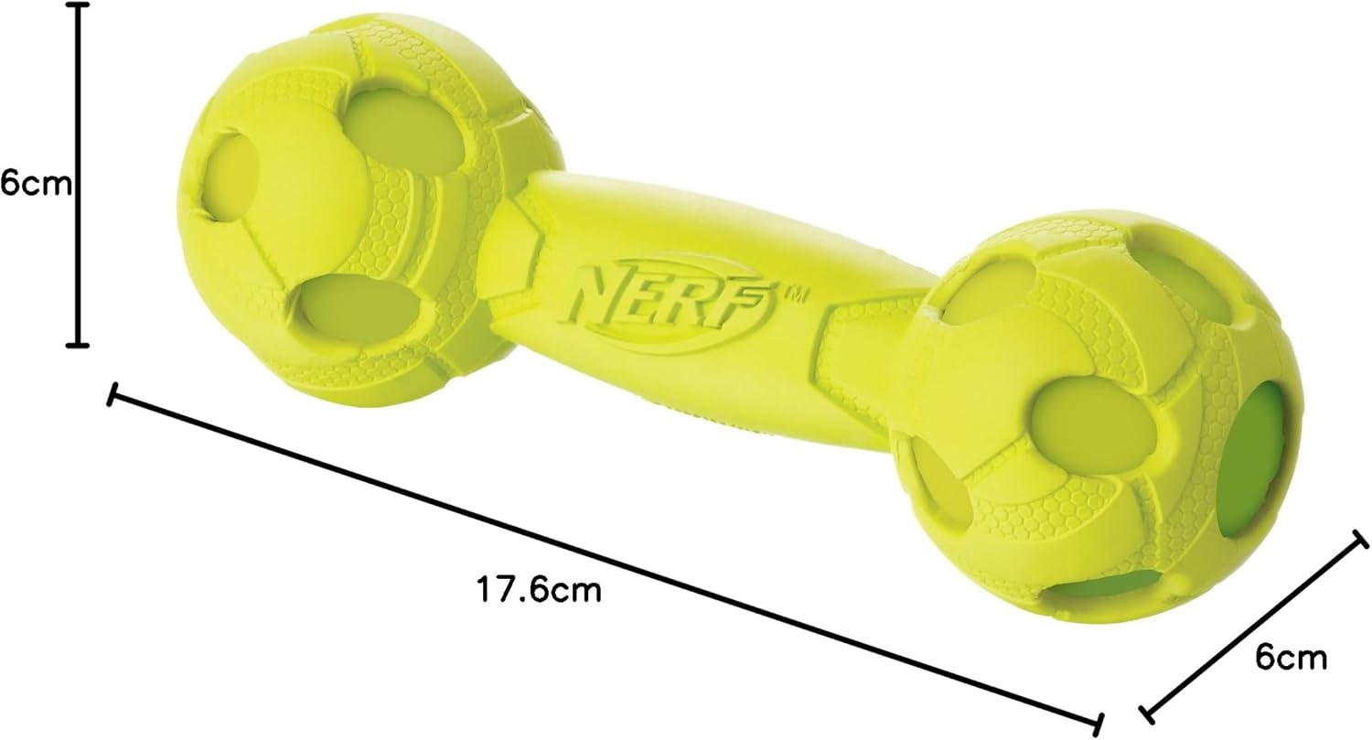 Nerf Dog Squeak Bar Bell 7 "