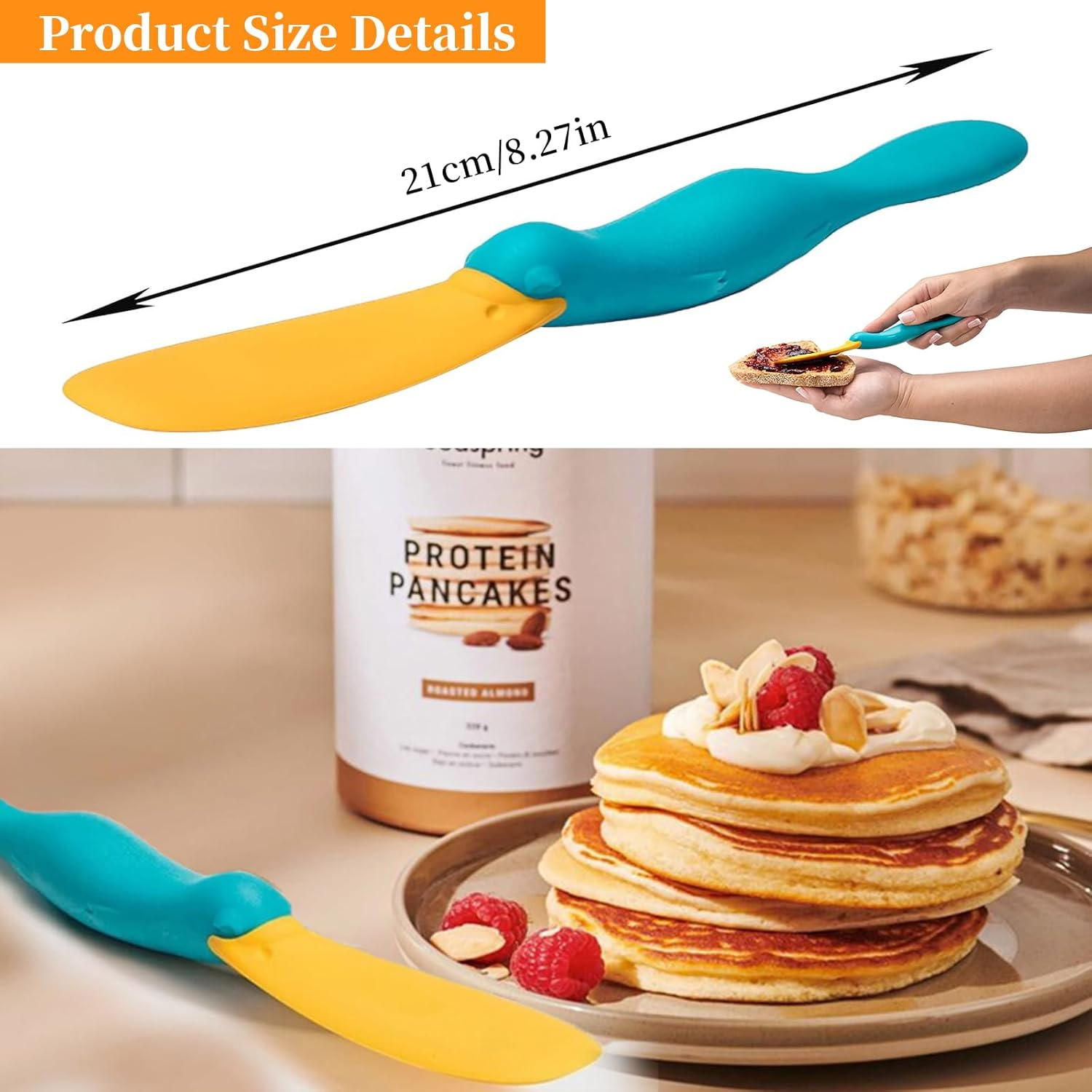 6 Pcs Adorable Platypus Jam Spoon, Silicone Toast Spread Stick, Cheese & Butter Sauce Scraper, Kitchen Baking Tools, Mixing Scraper, Seasoning Brush Knife, Crepe Spreader, Bpa-Free, 100% Food Safe (6)