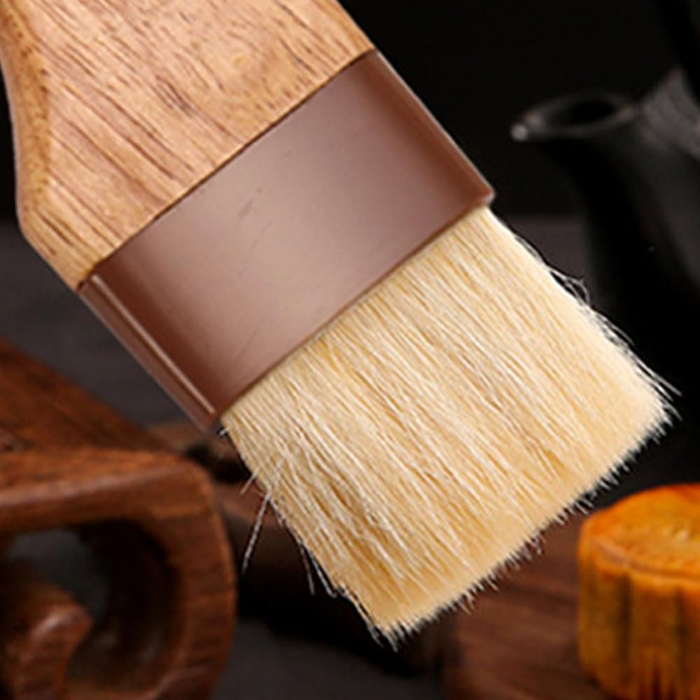 3Pack Natural Bristle Pastry and Basting Brush Set with Wooden Handles,Ideal for Cooking, Baking, BBQ, and Kitchen Basting image number 2