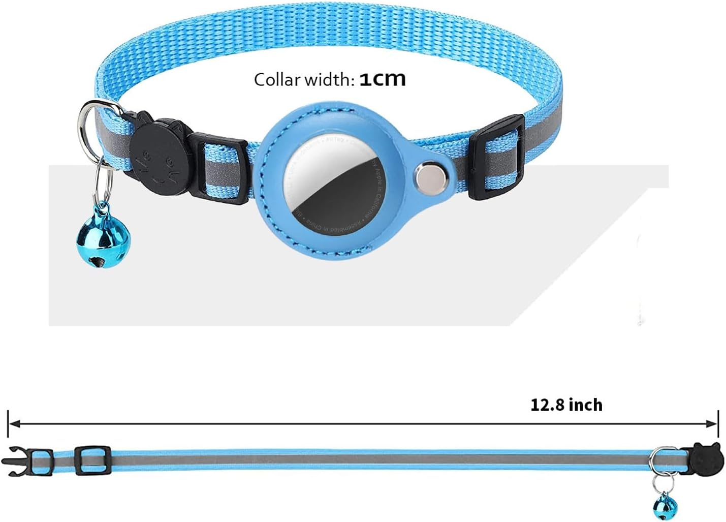Reflective Airtag Cat Collar and Airtag Holder, Compatible with Airtag, Integrated Cat Collar, Airtag, Waterproof, Reflective Airtag Collar, Suitable for Cats, Puppies image number 6
