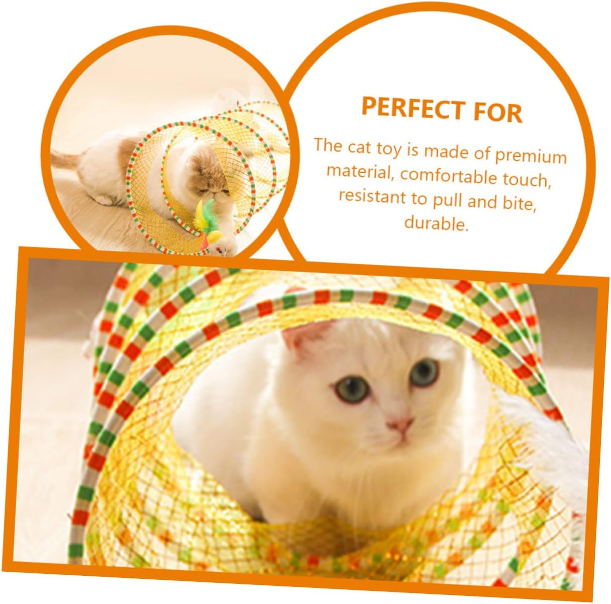FOMIYES Cat Tunnel Toy 25Cm Spiral Folding Cat Tunnel Indoor Interactive Toys for Fun Indoor Fun and Exercise