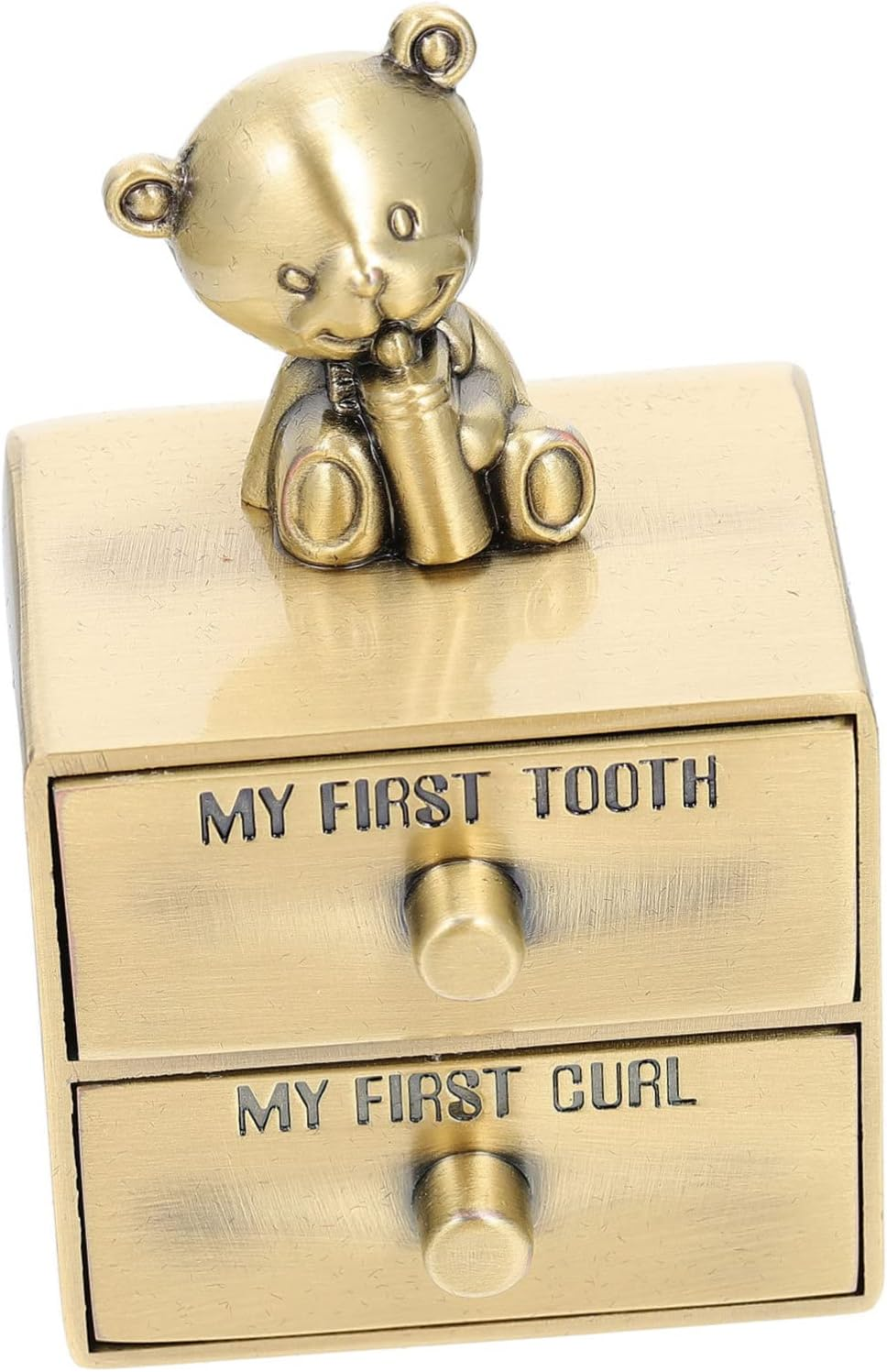 Baby Tooth Collection Box and Deciduous Teeth Storage Organizer for Infants Drawer-Style Keepsake Box in Vintage Green for Preserving and Childhood Memories image number 1