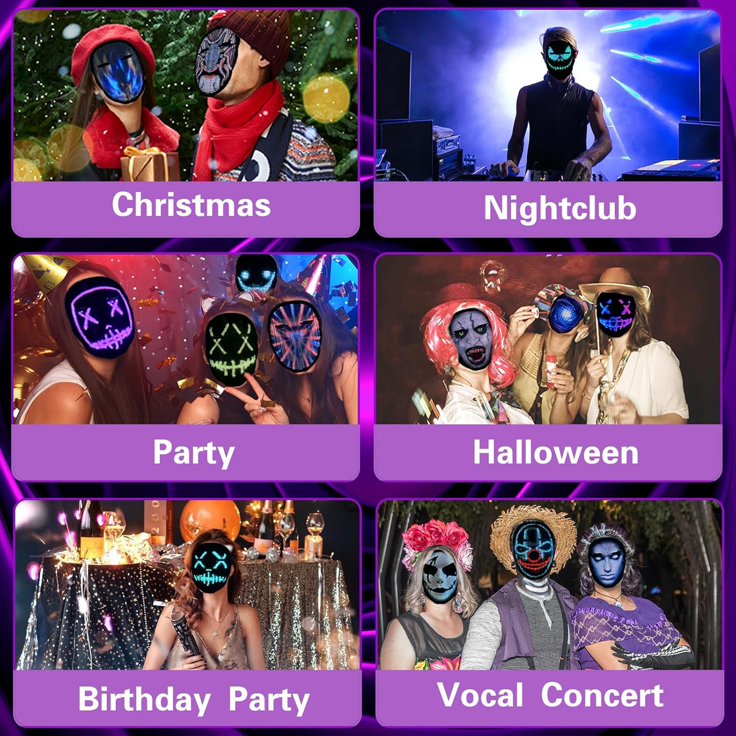 Depointer Life LED Mask with Bluetooth Compatible App Control, Customizable Shine Mask image number 4