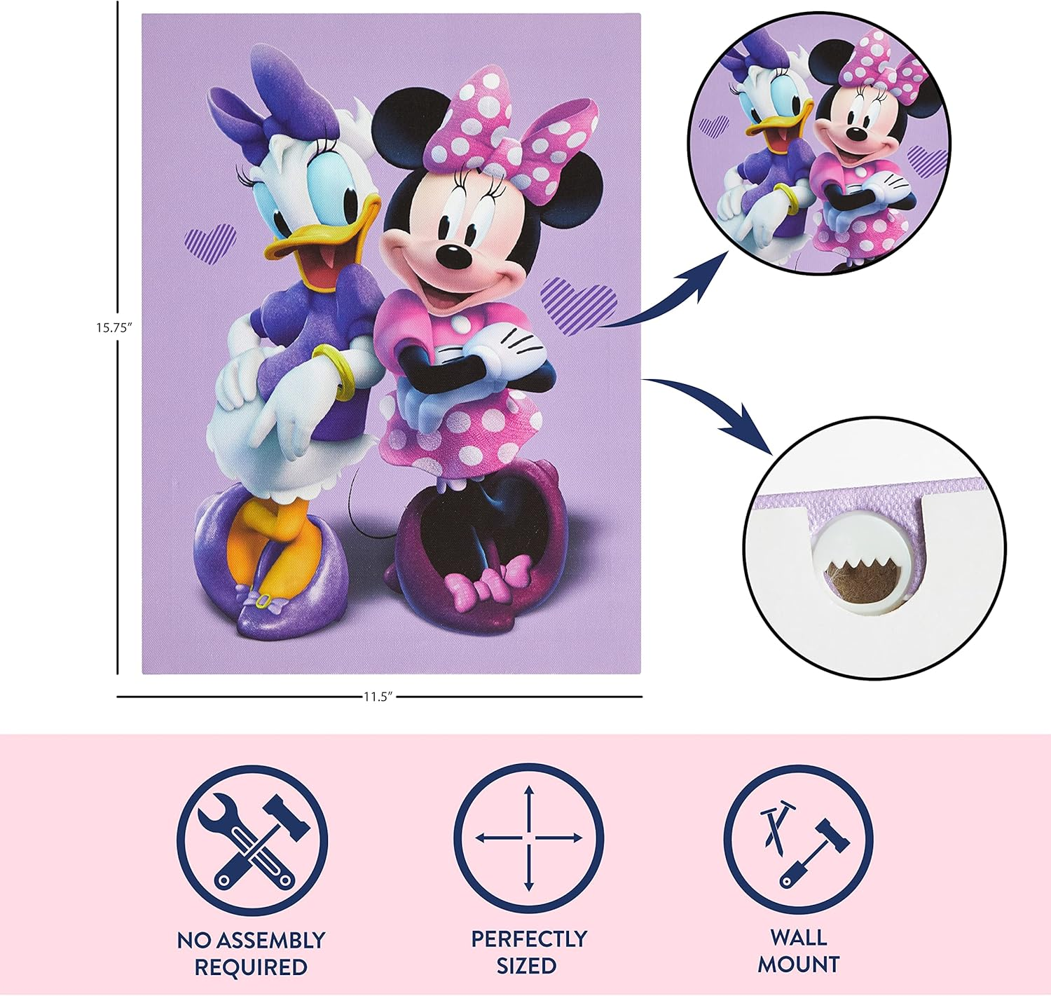 Idea Nuova Disney Minnie Mouse Canvas LED Wall Art,Childrens Wall Hanging D&eacute;cor,11.5"X15.75" - Avengers image number 3