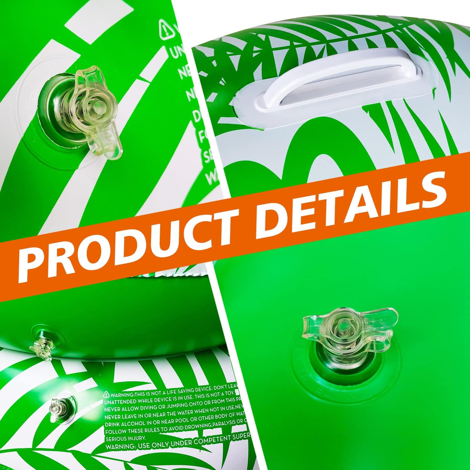 Pool Float for Adult, Adult Beach Floats,Inflatable Rafts Swimming Pool Air Sofa Floating Chair Bed,With Two Handles, Great for Chilling in the Pool. - Green Leaf image number 2