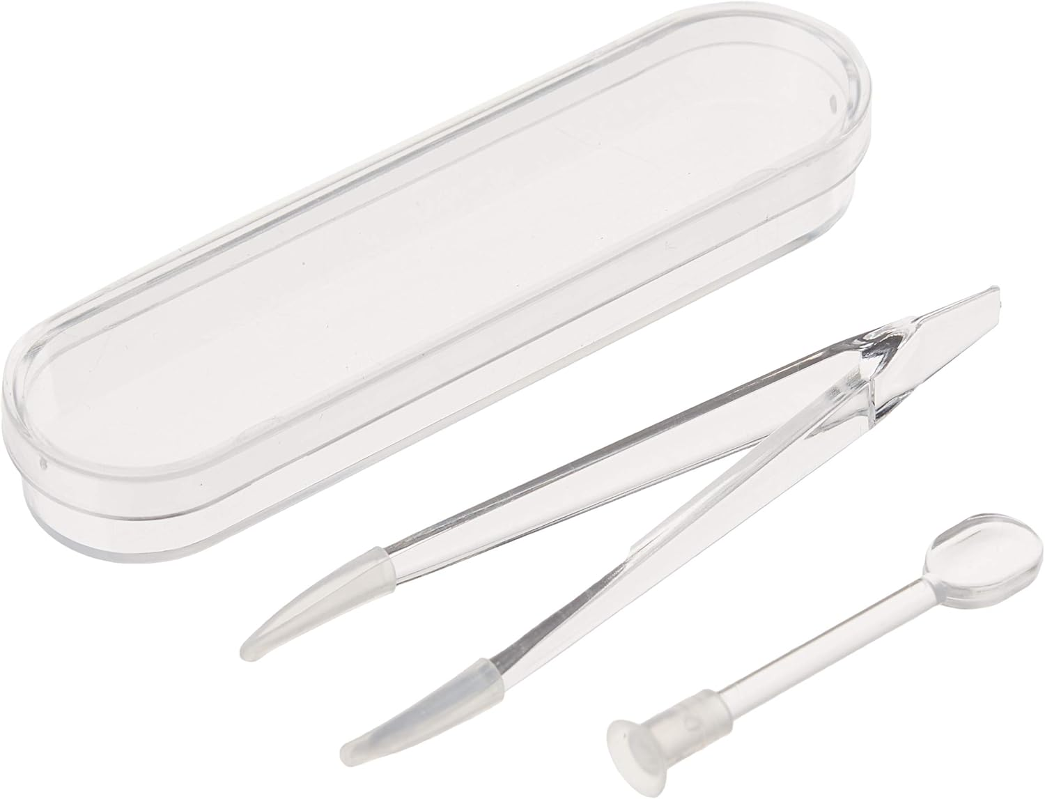 5 Pcs Clear Portable Travel Eyes Contact Lens Remover Tool Kit Tweezer Stick Inserter Set with Soft Tip