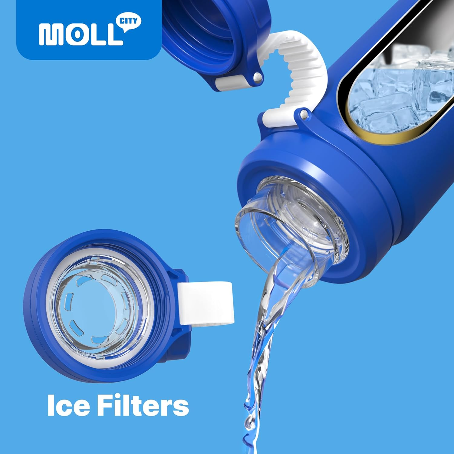 Insulated Water Bottle 24 Oz-Stainless Steel Double Wall Vacuum Wide Mouth Water Bottle with Non-Slip Silicone Sleeve-Travel Leak Proof Flask for School, BPA Free(Black) image number 3