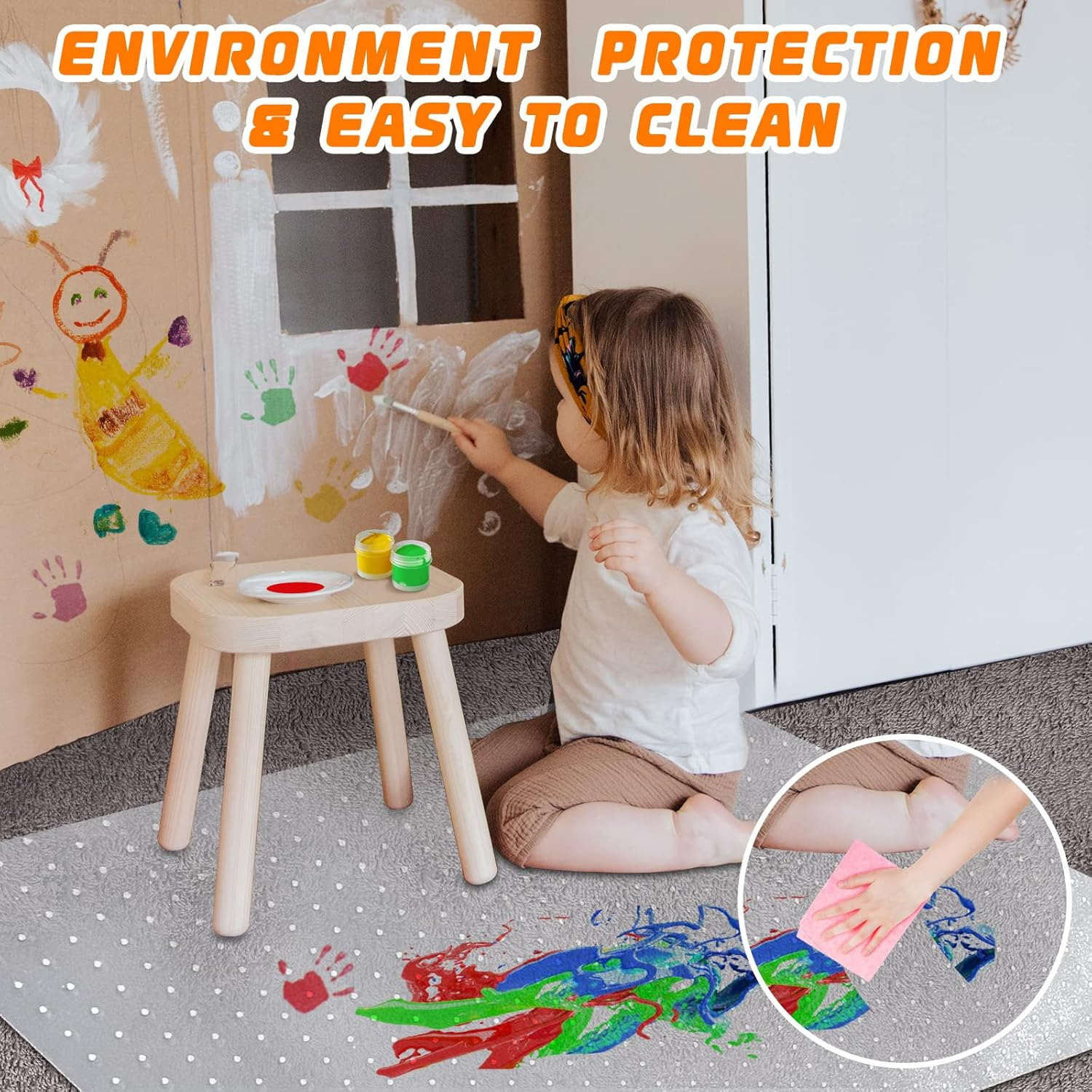 Office Chair Mat for Carpeted Floors, Desk Mats 48"X30" for Rolling Desk on Low Pile Carpets, Small Computer Gaming Plastic Floor Mats for Office Chair on Carpet, Easy Glide without Curling image number 2