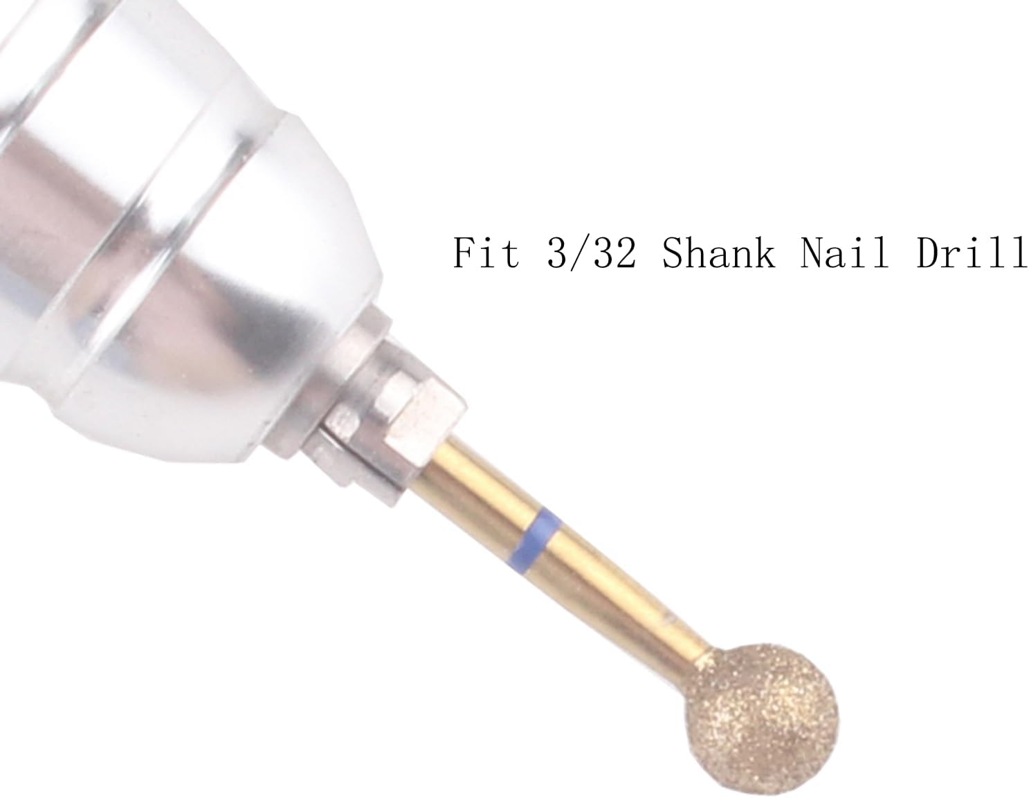 MZCMSL 6Pcs Pro Diamond Ball Bits 5.0Mm, Cuticle Drill Bit Set for Russian Manicure, 3/32 Shank Efile Bit (Medium)