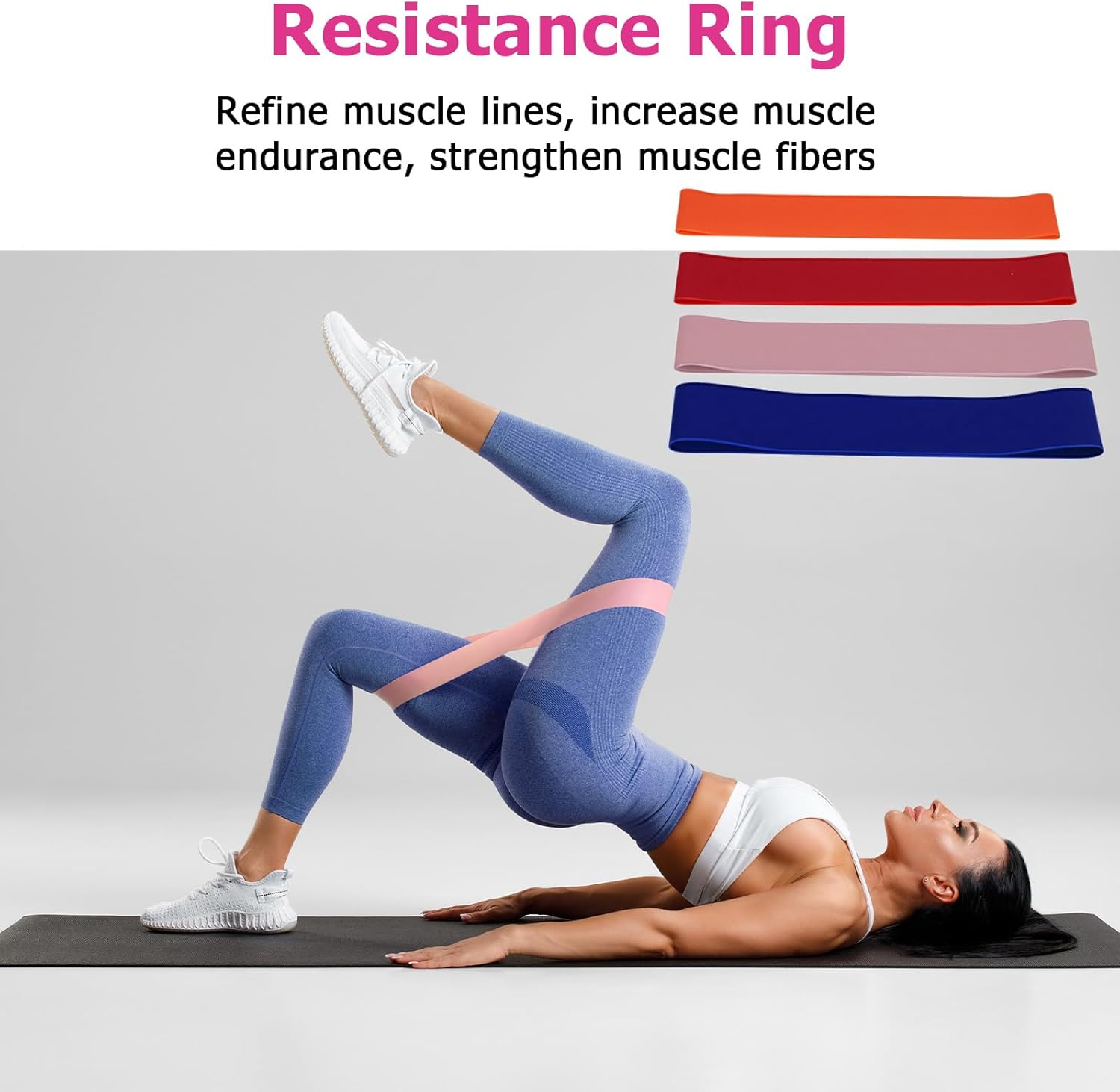 Pilates Ring Set, Pilates Equipment Kit with 15&rdquo; Magic Circle with Dual Padded Handles, Includes Yoga Pilates Ball & 4 Resistance Bands - Starter Workouts Equipment Kit for Women at Home image number 5