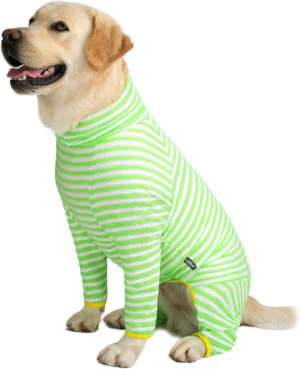 IUOUTG Big Dog Onesie Lightweight Stretchy Full Coverage Dog Pajamas Pjs Striped Dog Pullover Shirts Cooling Summer Dog Jumpsuit for Male Female Dog Apparel