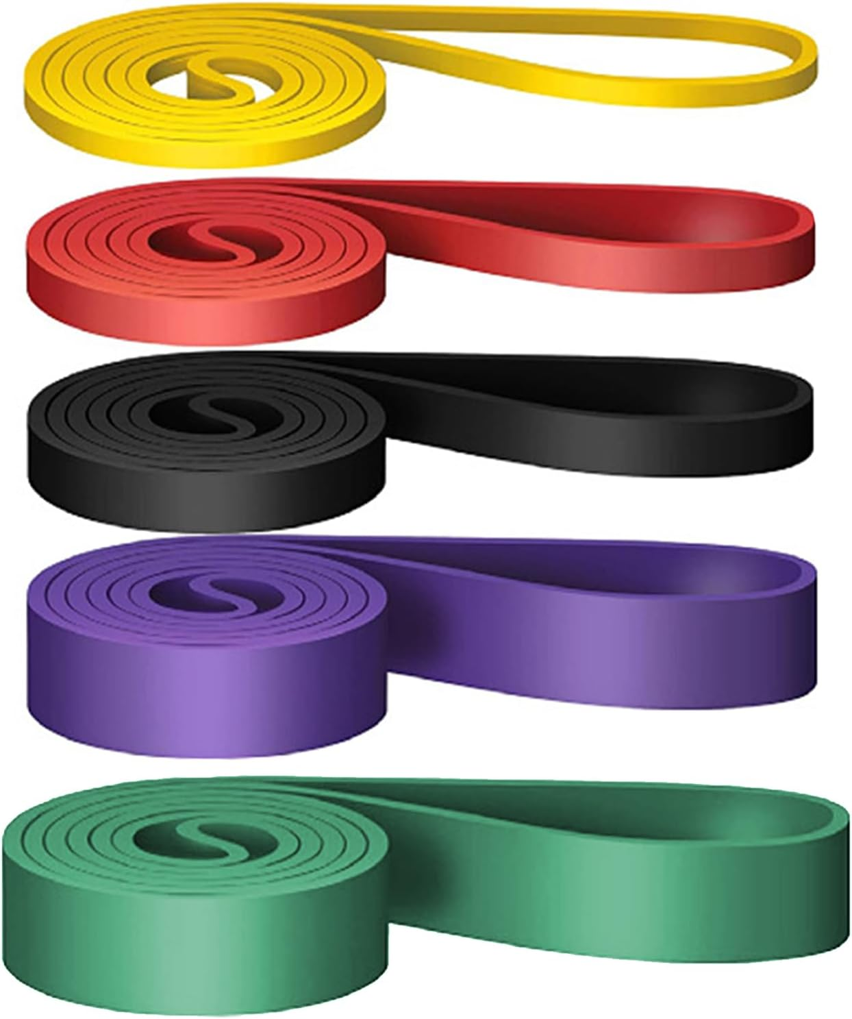 Resistance Bands Set 5, Natural Latex Fitness Bands for Workout, Yoga, Weightlifting, Physical Therapy, Mobility and Stretching Perfect for Home Gym and Outdoor Training image number 1