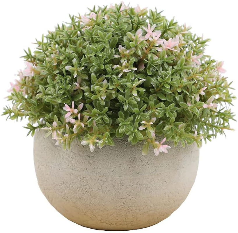 AU011-4 1 Pcs Plastic Material Mini Fake Plant Pot,Artificial Green Gress with Grey Pot,Faux Flower for Photography Decor Tools Wedding Display Pieces,15Cm(5.9")