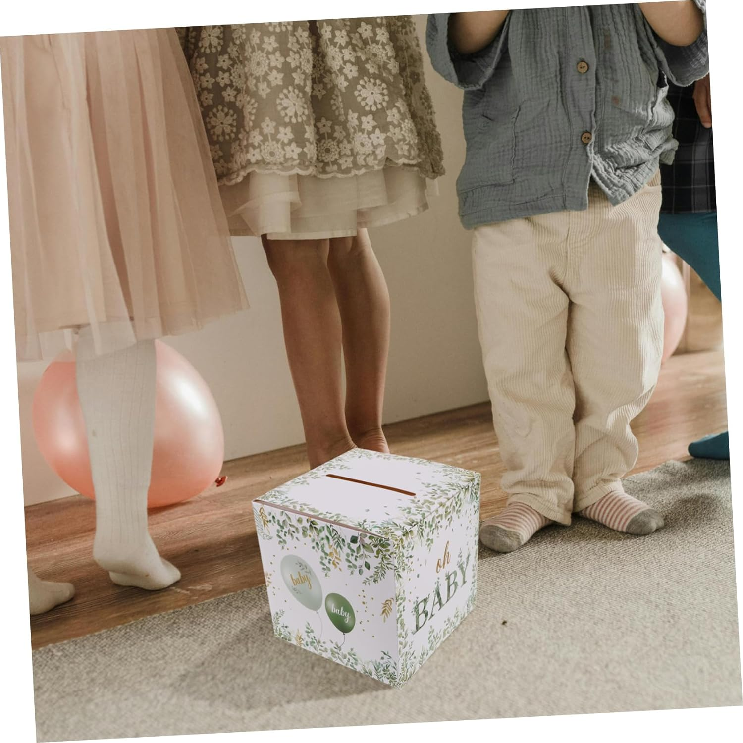 Diaper Raffle Game Greenery Shower Decoration Receiving Box for Party for Shower Prizes image number 1