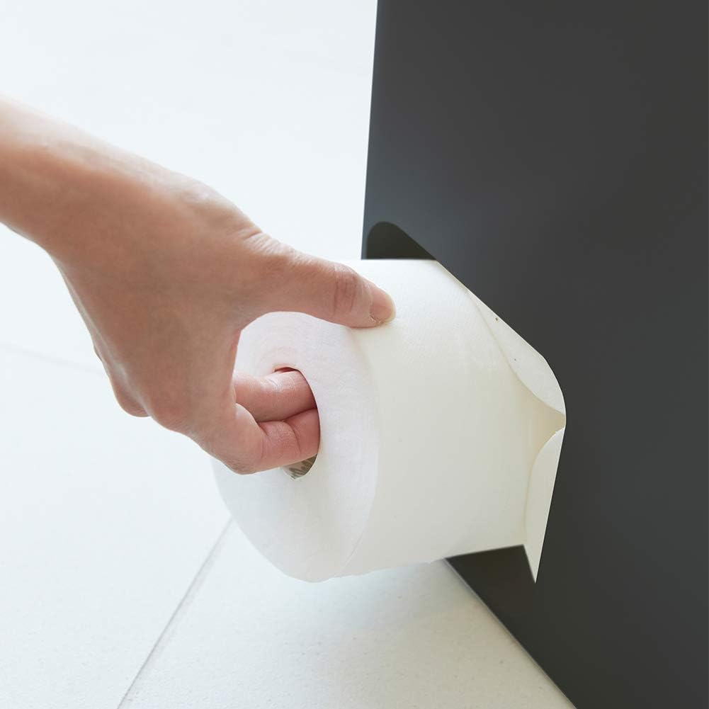 Yamazaki 3456 Toilet Paper Stocker, Black, Approx. W 9.1 X D 4.9 X H 18.9 Inches (23 X 12.5 X 48 Cm), Tower, Toilet Storage, Shelf, Rack image number 6
