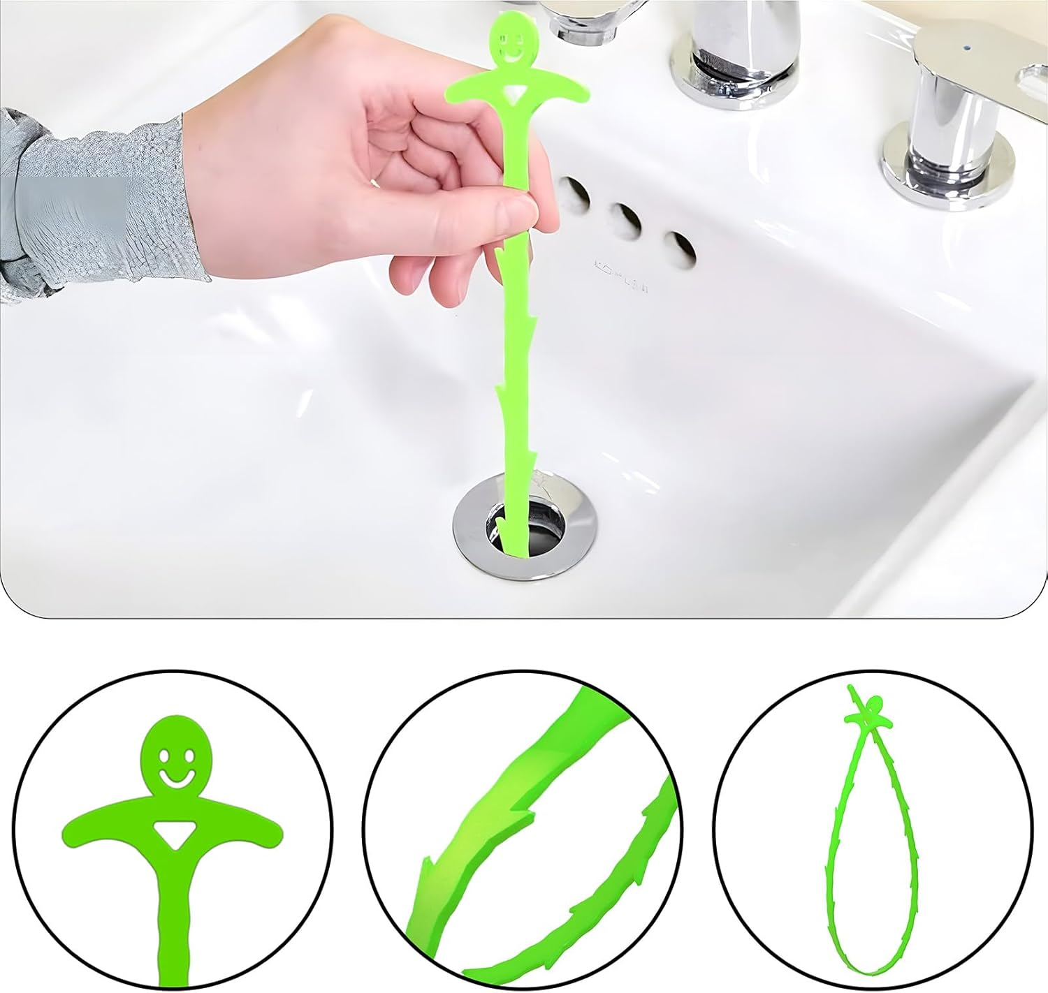 Anordsem Drain Cleaner Pipe Cleaning Spiral for Drain Cloging: Pipe Cleaning Unblocker Pipe Spiral for Sink - Pipe Cleaner for Sink Kitchen Bathtub Sewers [Pack of 18] image number 1